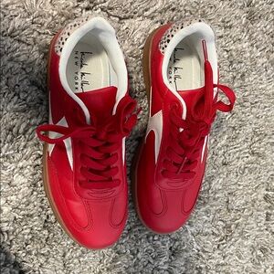 Nicole Miller Red Leather Sneakers